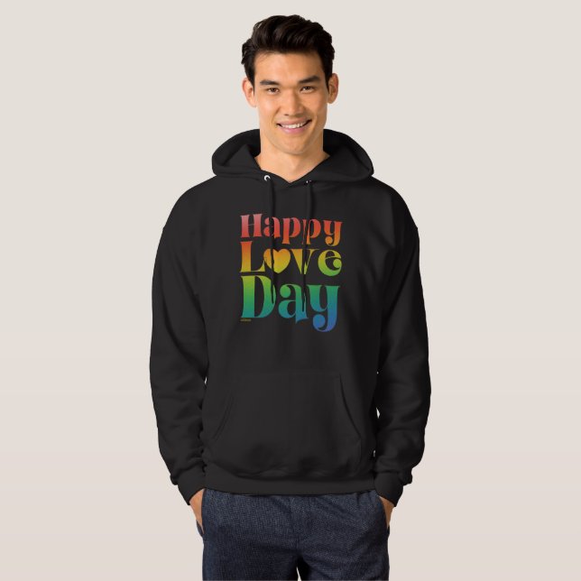 HAPPY LOVE DAY rainbow gradient colour valentine   Hoodie (Front Full)