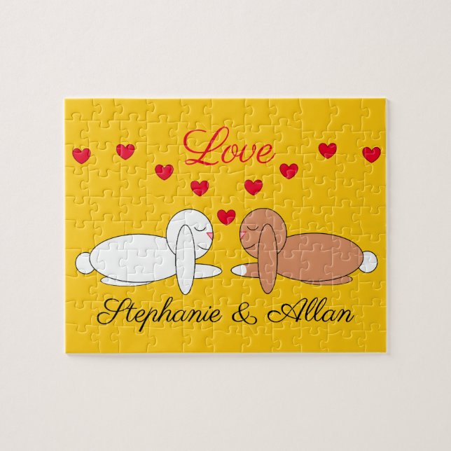 Happy, Loving Rabbits Jigsaw Puzzle (Horizontal)