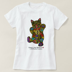 Happy Lucky Black Cat Woman's T-Shirt
