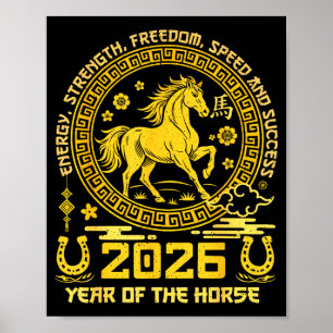 Happy Lunar Chinese New Year Of The Horse 2026 Zod Poster