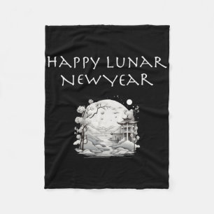 Happy Lunar New Year Charming Design Gift  Fleece Blanket