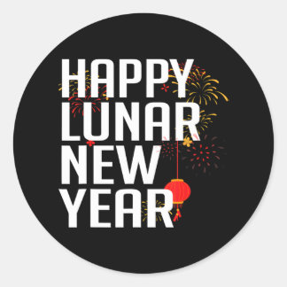 Happy Lunar New Year Classic Round Sticker