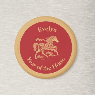 Happy Lunar New Year of the Horse Lucky Clouds Magnet