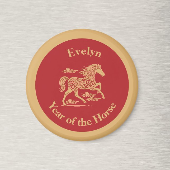 Happy Lunar New Year of the Horse Lucky Clouds Magnet (Creator Uploaded)