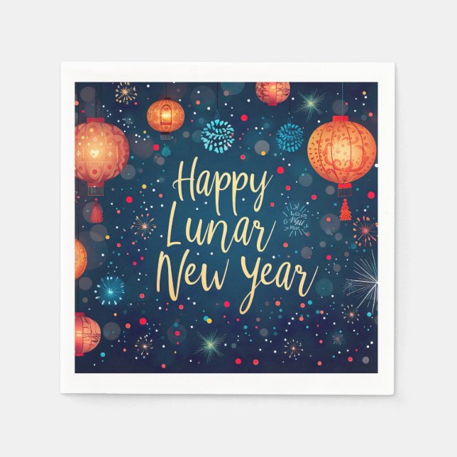 Happy Lunar New Year Paper Napkin (Front)