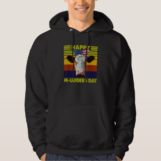 Happy M Udders Day Cow Heifer Farmer Mother's Day Hoodie