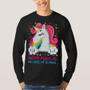 Happy Magical 100 Days Of School Unicorn 100 Day T-Shirt