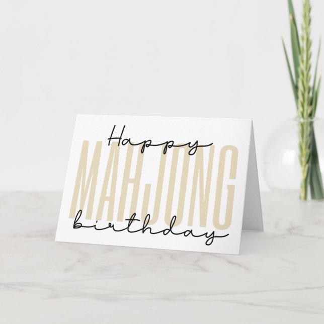 Happy mahjong birthday Folded Thank You Card (Front)