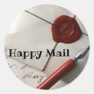 Happy Mail Classic Round Sticker