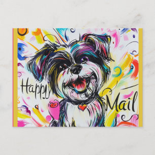 Happy Mail Dog Postcard