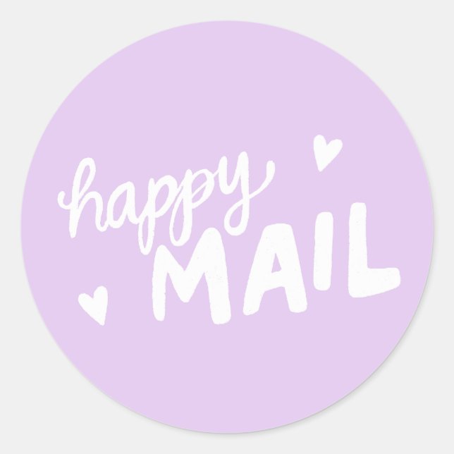 Happy Mail envelope postage and packaging sticker  (Front)
