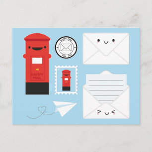 Happy Mail - Kawaii Post Postcard