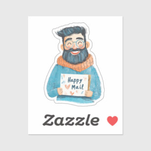 Happy Mail, Man Sticker 