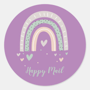 Happy Mail Purple Rainbow & Hearts Envelope Seal