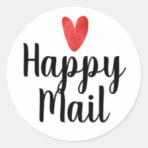 Happy mail round business stickers