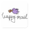 Happy mail round business stickers with bird