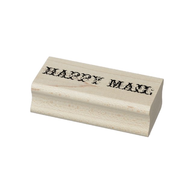Happy mail rubber stamp, happy mail, diy, crafts stamp (Stamp)