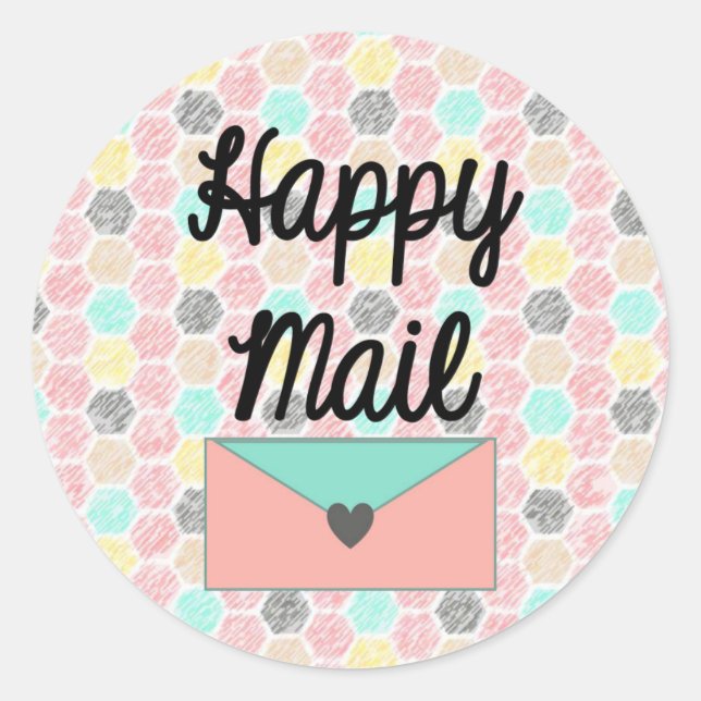 Happy Mail Sticker - conception géométrique nid d' (Devant)