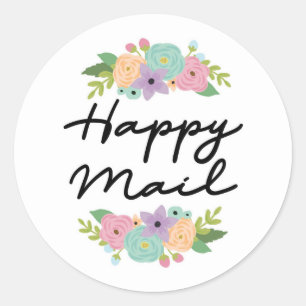 Happy Mail Sticker - floral design!!