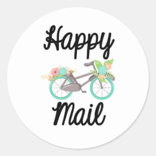 Happy Mail Sticker - vélo floral!!