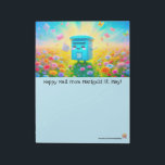 Happy Mailbox Notepad<br><div class="desc">Rococo Impressionism Kawaii Rainbows: "There's a lot going on here." Palais de Marigold St. May creates unique stationery for those that love all things cute, Kawaii, floral, and colorful. Note that the designs are generally created for the large notepads, stationery sheets, stickers, address labels, note cards, and envelopes. If you...</div>