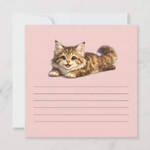 Happy Maine Coon Cat Cozy Positive Vibes Design Invitation