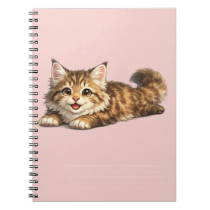 Happy Maine Coon Cat Cozy Positive Vibes Design Notebook