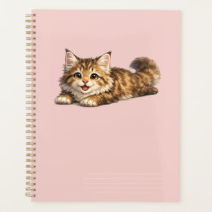 Happy Maine Coon Cat Cozy Positive Vibes Design Planner