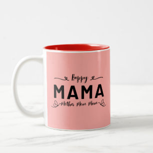 Happy MAMA - Mother Mom Mum Two-Tone Coffee Mug