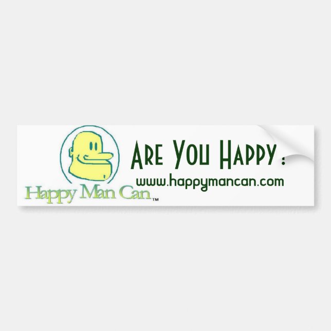 Happy Man Can Bumper Sticker (Front)