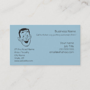 Happy Man Face Small Business Budget Value New Business Card