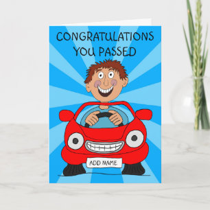 Happy Man Just Passed Driving Test Card