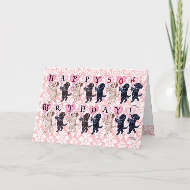 Happy Marching Labradors Birthday Card (Front)