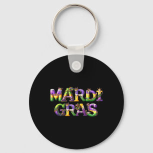 Happy Mardi Gras 2025 New Orleans Fleur De Lis Mas Keychain