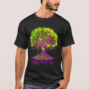 Happy Mardi Gras 2026 Bead Tree New Orleans Women T-Shirt