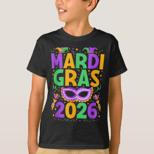 Happy Mardi Gras 2026 Costume New Orleans Matching T-Shirt