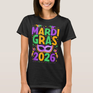 Happy Mardi Gras 2026 Costume New Orleans Matching T-Shirt