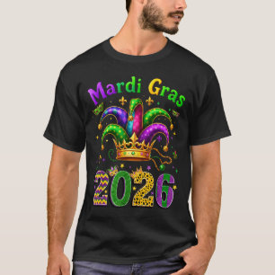 Happy Mardi Gras 2026 Jester Hat Men Women Kid Car T-Shirt
