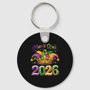 Happy Mardi Gras 2026 Jester Hat New Orleans Men W Keychain