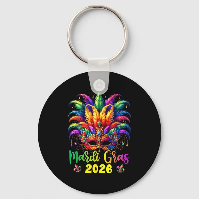 Happy Mardi Gras 2026 Jester Hat New Orleans Men W Keychain (Front)