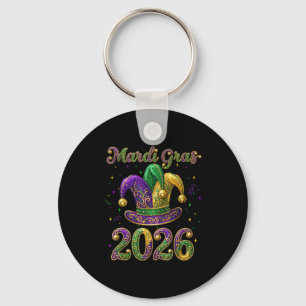 Happy Mardi Gras 2026 Jester Hat New Orleans Men W Keychain