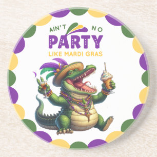 Happy Mardi Gras Alligator Coaster