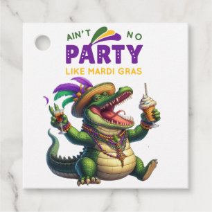 Happy Mardi Gras Alligator Favour Tags
