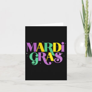 Happy Mardi Gras Carnival Fat Tuesday Fleur De Lis Card