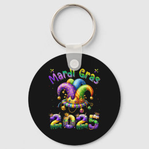 Happy Mardi Gras Carnival Mardi Gras 2025 Jester O Keychain