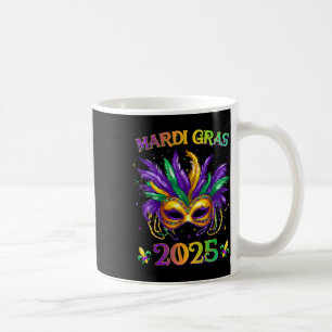 Happy Mardi Gras Carnival Mardi Gras Mask 2025 Jes Coffee Mug