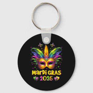 Happy Mardi Gras Carnival Mardi Gras Mask 2025 Jes Keychain