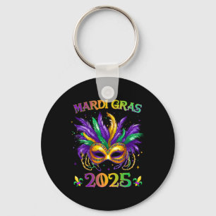 Happy Mardi Gras Carnival Mardi Gras Mask 2025 Jes Keychain