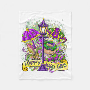 Happy Mardi Gras Carnival Matching Party Gift Kids Fleece Blanket