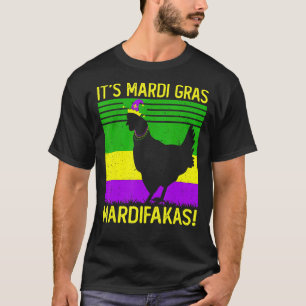 Happy Mardi Gras Chicken Vintage Costume Parade W T-Shirt